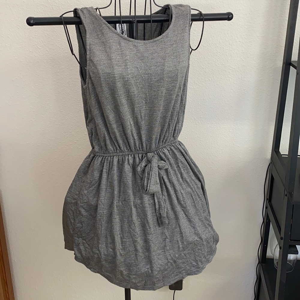 Girls' Erge Designs Polka Dot Tie Dress in Gray